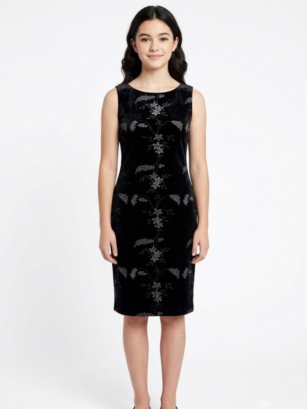 Rampage Size Medium Velvet Dress Y2K Goth Whimsigothic Floral Print Sleeveless